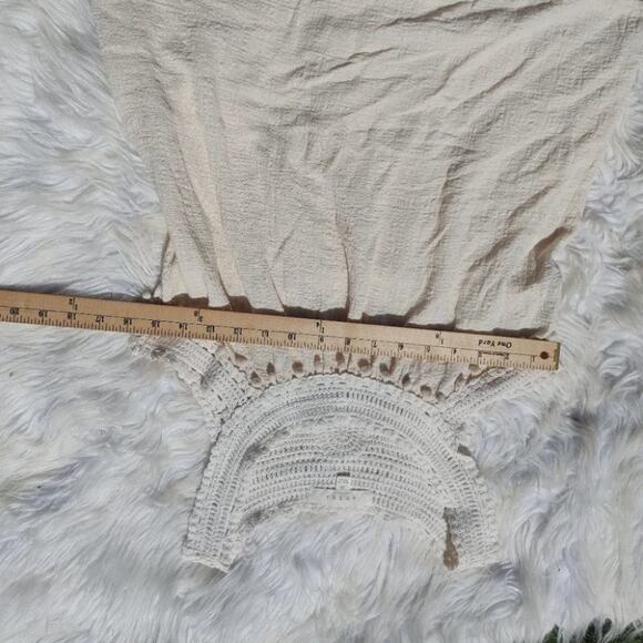 Adiva Size Extra Small XS Light Cream White Crochet Boho Retro Festival Texture - Picture 8 of 10